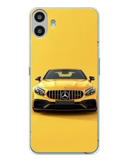 Чехол для Nothing CMF Phone 1 с картинкой «Желтый Mercedes GT»
