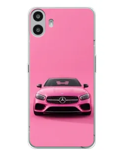Чехол для Nothing CMF Phone 1 с картинкой «Розовый Mercedes AMG»