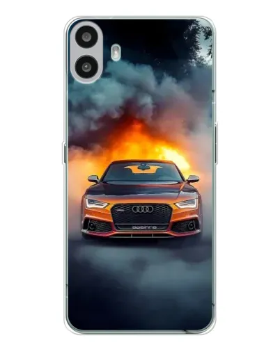 Чохол для Nothing CMF Phone 1 з картинкою «Audi у вогняному диму»