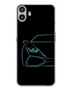 Чехол для Nothing CMF Phone 1 с картинкой «Голубой силуэт Lamborghini» Чехол для Nothing CMF Phone 1 с картинкой «Голубой силуэт Lamborghini»