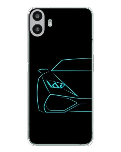 Чехол для Nothing CMF Phone 1 с картинкой «Голубой силуэт Lamborghini»