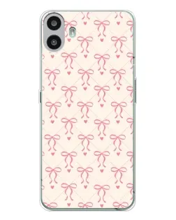 Чехол для Nothing CMF Phone 1 с картинкой «Розовые бантики Coquette»
