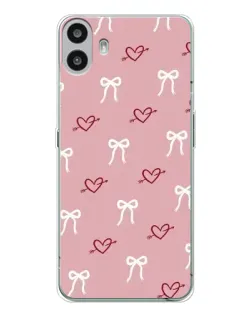 Чехол для Nothing CMF Phone 1 с картинкой «Сердца и банты»