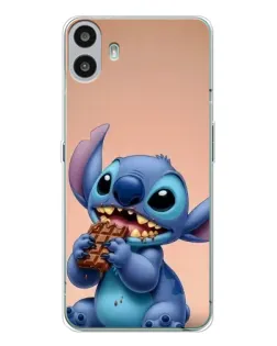 Чехол для Nothing CMF Phone 1 с картинкой «Стич ест шоколад»