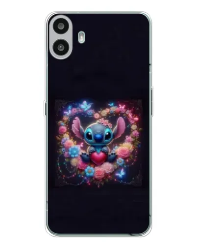 Чехол для Nothing CMF Phone 1 с картинкой «Stitch в цветах» Чехол для Nothing CMF Phone 1 с картинкой «Stitch в цветах»