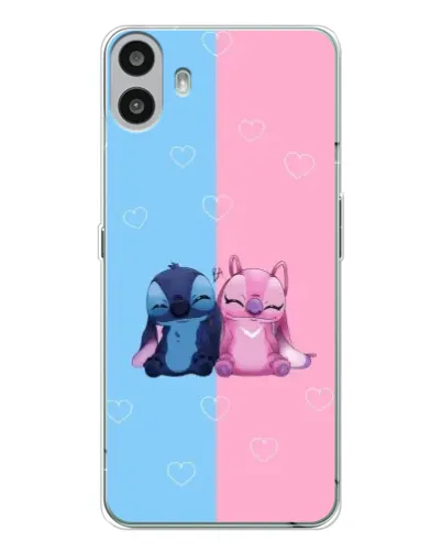 Чехол для Nothing CMF Phone 1 с картинкой «Stitch и Angel Love» Чехол для Nothing CMF Phone 1 с картинкой «Stitch и Angel Love»