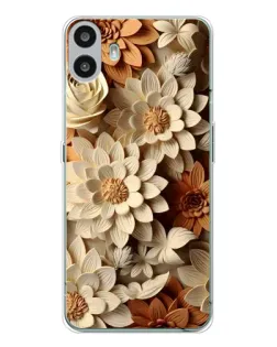 Чохол для Nothing CMF Phone 1 з картинкою «Бежевий флористичний декор» Чохол для Nothing CMF Phone 1 з картинкою «Бежевий флористичний декор»