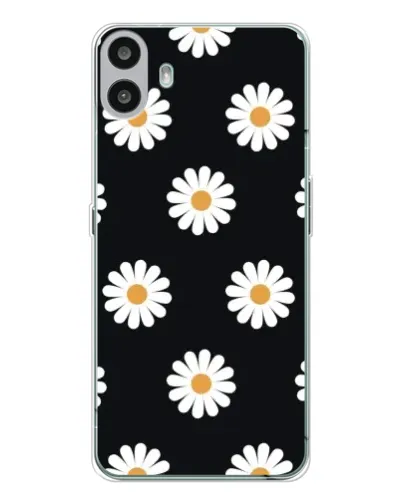 Чехол для Nothing CMF Phone 1 с картинкой «Ромашки на черном» Чехол для Nothing CMF Phone 1 с картинкой «Ромашки на черном»