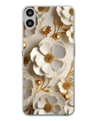 Чехол для Nothing CMF Phone 1 с картинкой «Белие бумажние цвети» Чехол для Nothing CMF Phone 1 с картинкой «Белие бумажние цвети»