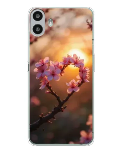 Чехол для Nothing CMF Phone 1 с картинкой «Розовый цвет сердце на фоне заката» Чехол для Nothing CMF Phone 1 с картинкой «Розовый цвет сердце на фоне заката»