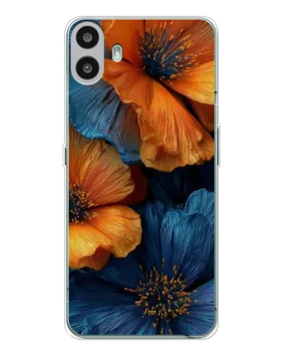 Чехол для Nothing CMF Phone 1 с картинкой «Яркая сине-оранжевая флора» Чехол для Nothing CMF Phone 1 с картинкой «Яркая сине-оранжевая флора»