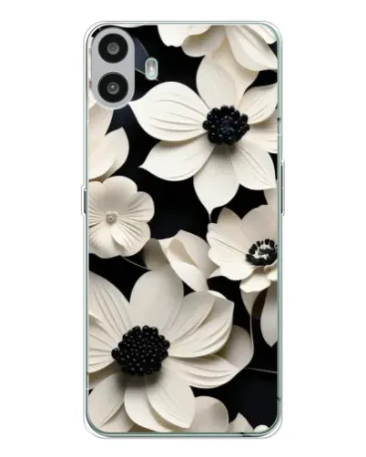 Чехол для Nothing CMF Phone 1 с картинкой «Объемные белые цветы» Чехол для Nothing CMF Phone 1 с картинкой «Объемные белые цветы»