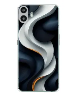 Чехол для Nothing CMF Phone 1 с картинкой «Объемные черно-белые ленты»