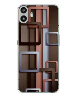 Чехол для Nothing CMF Phone 1 с картинкой «Коричневые объемные квадраты»