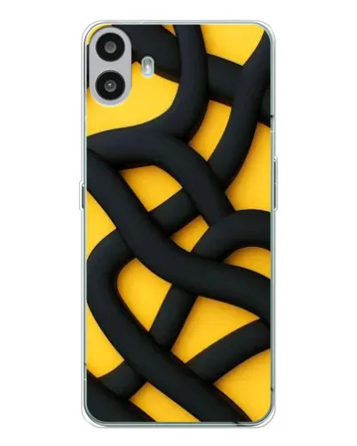 Чохол для Nothing CMF Phone 1 з картинкою «Чорне жовте переплетення» Чохол для Nothing CMF Phone 1 з картинкою «Чорне жовте переплетення»