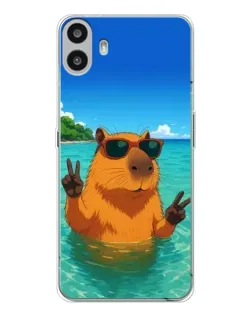 Чехол для Nothing CMF Phone 1 с картинкой «Морская капибара»