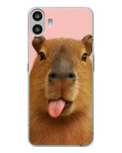 Чехол для Nothing CMF Phone 1 с картинкой «Капибара с языком»