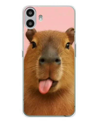 Чехол для Nothing CMF Phone 1 с картинкой «Капибара с языком»