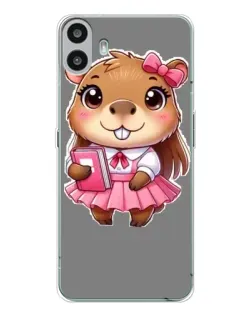 Чехол для Nothing CMF Phone 1 с картинкой «Девочка капибара»