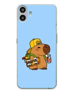 Чехол для Nothing CMF Phone 1 с картинкой «Капибара на скейте»
