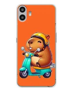 Чехол для Nothing CMF Phone 1 с картинкой «Капибара на скутере»