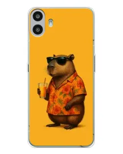 Чехол для Nothing CMF Phone 1 с картинкой «Капибара на отдыхе»