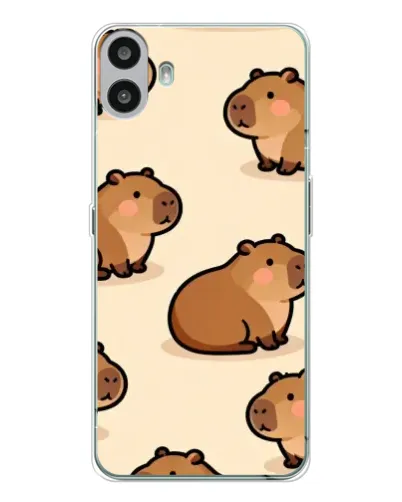 Чехол для Nothing CMF Phone 1 с картинкой «Паттерн милых капибар»