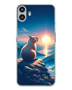 Чехол для Nothing CMF Phone 1 с картинкой «Закат солнца с капибарой»