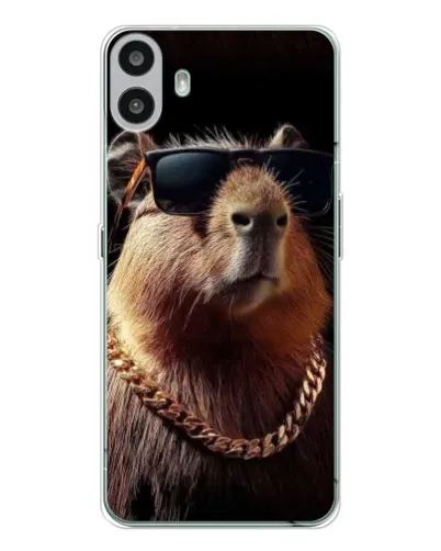 Чехол для Nothing CMF Phone 1 с картинкой «Капибара золотая цепь»