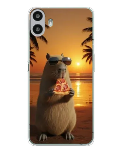 Чехол для Nothing CMF Phone 1 с картинкой «Капибара с пиццей»