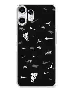 Чехол для Nothing CMF Phone 2 Pro с картинкой «Nike Black Pattern»