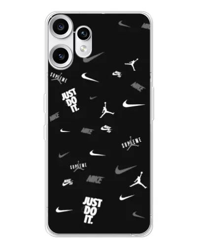 Чехол для Nothing CMF Phone 2 Pro с картинкой «Nike Black Pattern» Чехол для Nothing CMF Phone 2 Pro с картинкой «Nike Black Pattern»
