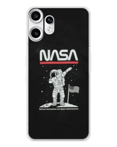 Чехол для Nothing CMF Phone 2 Pro с картинкой «NASA — шагаем по Луне»