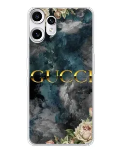 Чехол для Nothing CMF Phone 2 Pro с картинкой «Абстрактные цветы Gucci»