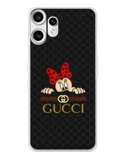 Чехол для Nothing CMF Phone 2 Pro с картинкой «Минни Маус Gucci — черный»