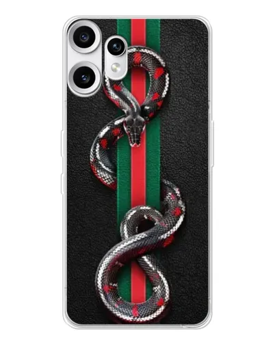 Чехол для Nothing CMF Phone 2 Pro с картинкой «Gucci — змея на полосе» Чехол для Nothing CMF Phone 2 Pro с картинкой «Gucci — змея на полосе»