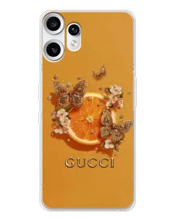 Чехол для Nothing CMF Phone 2 Pro с картинкой «Gucci — золотые бабочки» Чехол для Nothing CMF Phone 2 Pro с картинкой «Gucci — золотые бабочки»