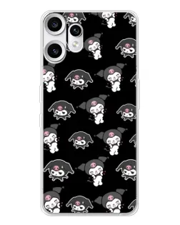 Чехол для Nothing CMF Phone 2 Pro с картинкой «Черный паттерн Kuromi»
