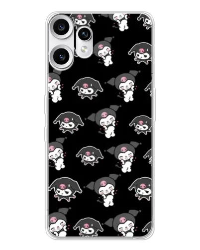 Чехол для Nothing CMF Phone 2 Pro с картинкой «Черный паттерн Kuromi»
