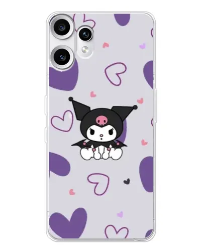 Чехол для Nothing CMF Phone 2 Pro с картинкой «Kuromi и лавандовые сердца»