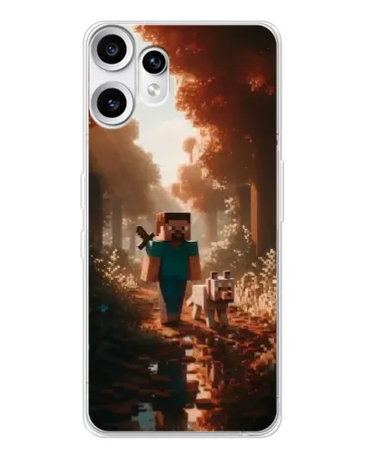 Чехол для Nothing CMF Phone 2 Pro с картинкой «Стив в лесу»