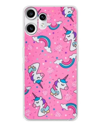Чохол для Nothing CMF Phone 2 Pro з картинкою «Unicorn паттерн рожевий»
