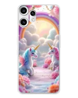 Чохол для Nothing CMF Phone 2 Pro з картинкою «Веселка і єдинороги» Чохол для Nothing CMF Phone 2 Pro з картинкою «Веселка і єдинороги»
