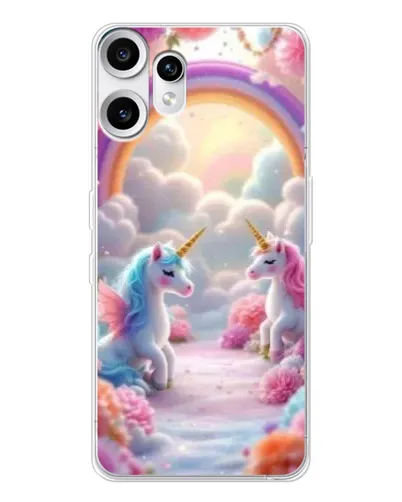 Чохол для Nothing CMF Phone 2 Pro з картинкою «Веселка і єдинороги»