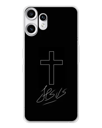 Чехол для Nothing CMF Phone 2 Pro с картинкой «Графический крест Jesus» Чехол для Nothing CMF Phone 2 Pro с картинкой «Графический крест Jesus»
