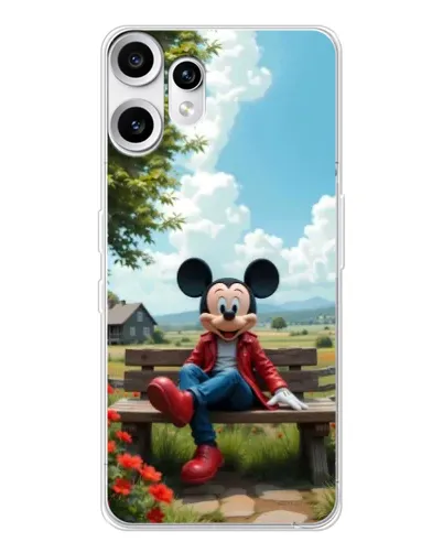 Чехол для Nothing CMF Phone 2 Pro с картинкой «Микки на скамейке»
