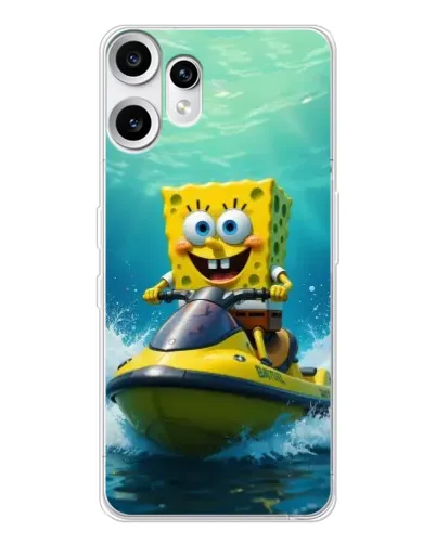Чехол для Nothing CMF Phone 2 Pro с картинкой «Спанч Боб на гидроцикле»