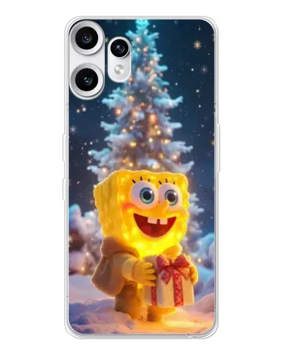 Чехол для Nothing CMF Phone 2 Pro с картинкой «Рождественский Спанч Боб»