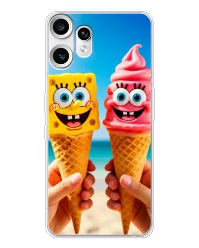 Чехол для Nothing CMF Phone 2 Pro с картинкой «Спанч Боб мороженое»