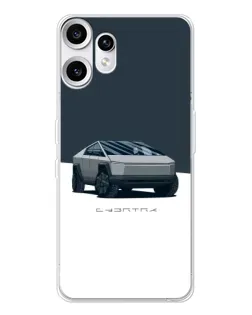 Чохол для Nothing CMF Phone 2 Pro з картинкою «Сріблястий Cybertruck Tesla»